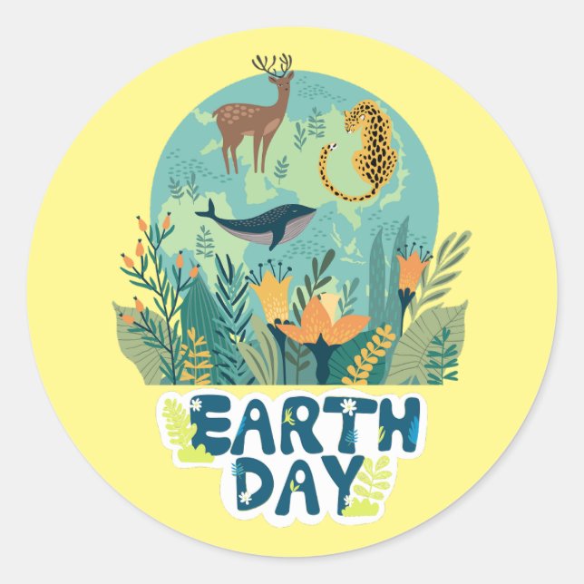 Pegatina Redonda Día Mundial de la Salud - Ronda Clásica (Anverso)