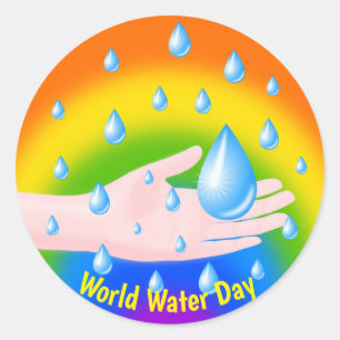 Pegatina Redonda Día Mundial del Agua 22 de Marzo