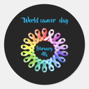 Pegatina Redonda Día Mundial del Cáncer