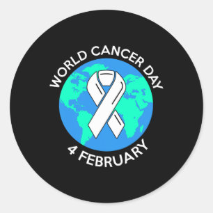 Pegatina Redonda Día Mundial del Cáncer 4. 3 de febrero