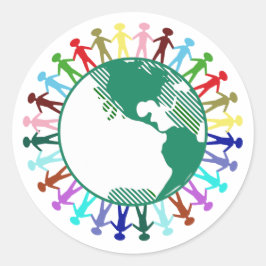 Pegatina Redonda Día Mundial del Pensamiento * Diversidad