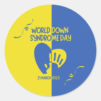 Pegatina Redonda Día Mundial del Síndrome de Down