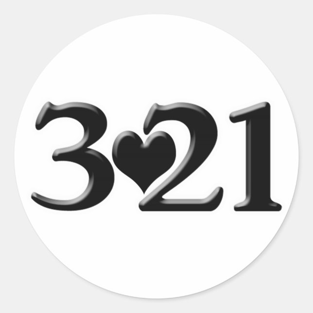 Pegatina Redonda Día Mundial del Síndrome de Down (Anverso)