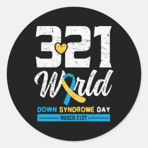 Pegatina Redonda Día Mundial del Síndrome de Down 21 de marzo - Sín