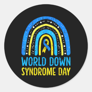 Pegatina Redonda Día Mundial del Síndrome de Down Conciencia nacion