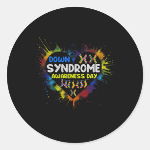 Pegatina Redonda Día Mundial del Síndrome de Down Conciencia Socks 