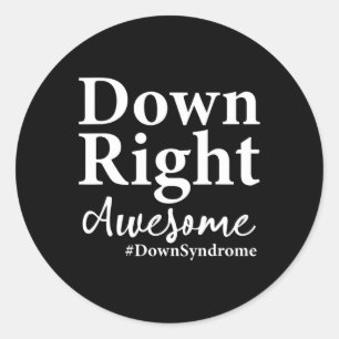 Pegatina Redonda Día Mundial del Síndrome de Down para combatir las