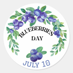 Pegatina Redonda Día nacional de la Blueberries