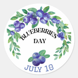 Pegatina Redonda Día nacional de la Blueberries