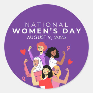 Pegatina Redonda Día Nacional de la Mujer