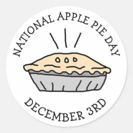 Pegatina Redonda Día nacional del Apple Pie 3 de diciembre