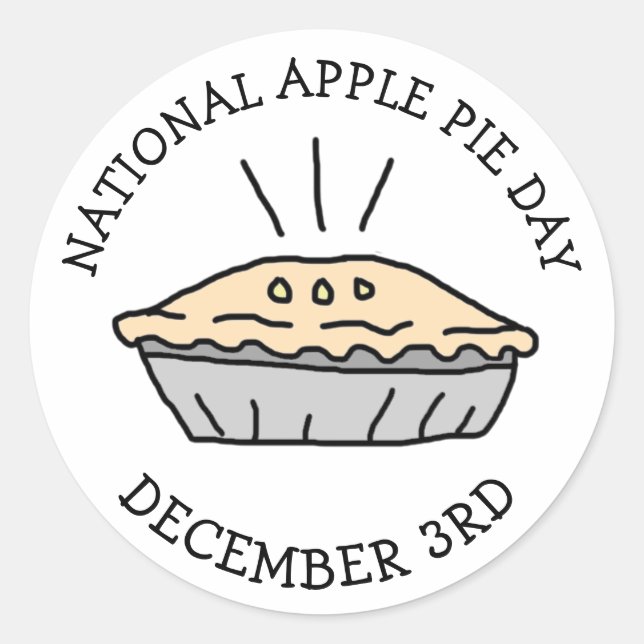 Pegatina Redonda Día nacional del Apple Pie 3 de diciembre (Anverso)