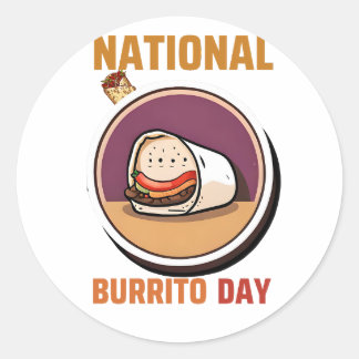 Pegatina Redonda Día Nacional del Burrito