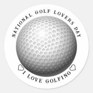 Pegatina Redonda Día Nacional del Golf Deportes