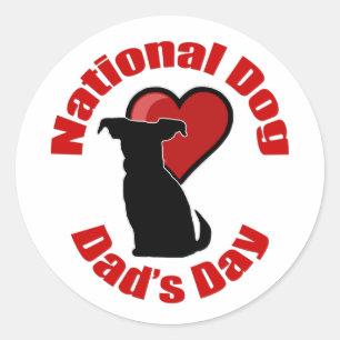 Pegatina Redonda Día Nacional del Papa Perro