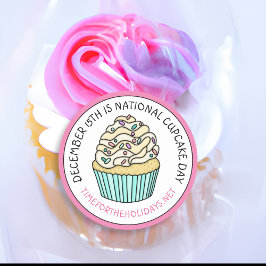 Pegatina Redonda Día nacional del pastel 15 de diciembre