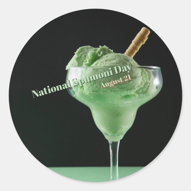 Pegatina Redonda Día Nacional del Spumoni (Anverso)