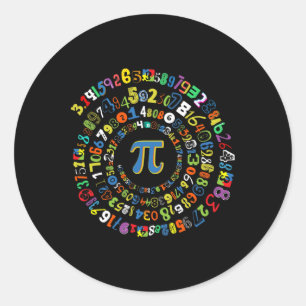 Pegatina Redonda Dia Pi Diez Graciosa Espiral Matemática Geek Guay 