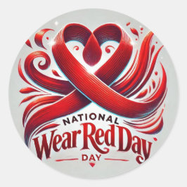 Pegatina Redonda Día rojo del uso nacional