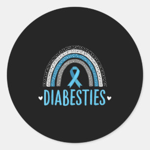 Pegatina Redonda Diabestias graciosas Diabetes Awareness Friend
