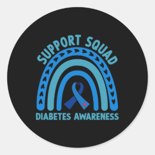 Pegatina Redonda Diabetes Blue Support Squad Diabetes Sensibilizaci