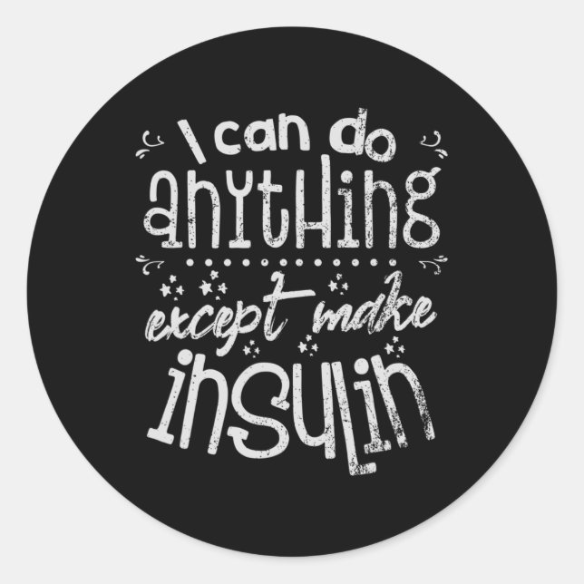 Pegatina Redonda Diabetes de insulina T1d (Anverso)