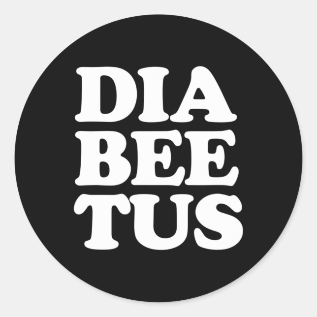 Pegatina Redonda Diabetes Diabetes Diabetus (Anverso)
