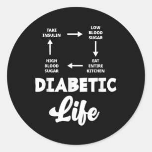 Pegatina Redonda Diabetes Diabéticos Tipo 1 Diabetes T1d Diabetes A