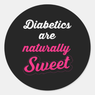 Pegatina Redonda Diabetes Diabéticos Tipo 1 Naturalmente Dulce Cons