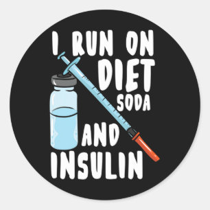 Pegatina Redonda Diabetes Dieta De Soda E Insulina Diabética