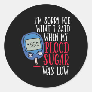 Pegatina Redonda Diabetes divertidos al Día de Conciencia sobre la 
