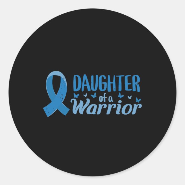 Pegatina Redonda Diabetes Sensibilización Hija De Un Guerrero T1 T2 (Anverso)