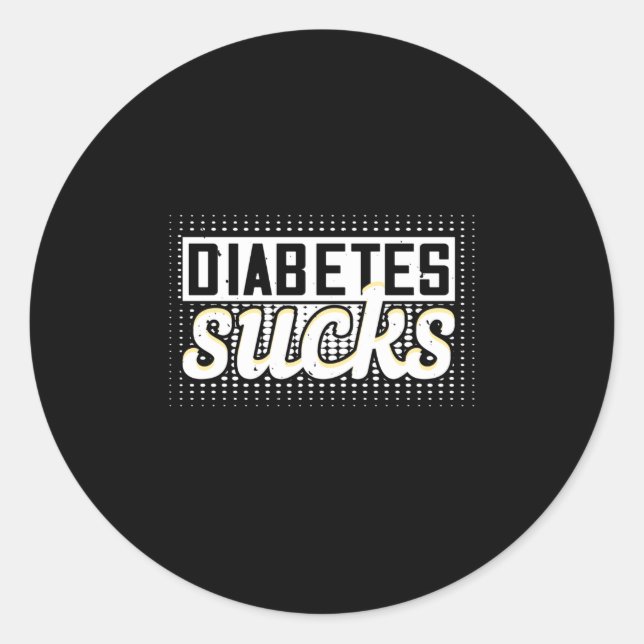 Pegatina Redonda Diabetes Sucks (Anverso)