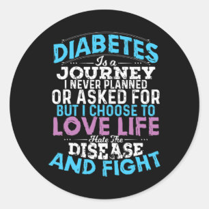 Pegatina Redonda Diabetes Tipo 1 Diabetes T1d Conciencia diabética 