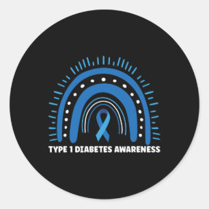 Pegatina Redonda Diabetes Tipo 1 Mes de Conciencia sobre la Diabete