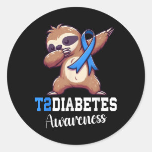 Pegatina Redonda Diabetes tipo 2 Diabetes B
