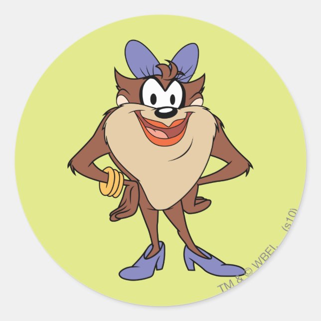 Pegatina Redonda Diabla de Color (Anverso)