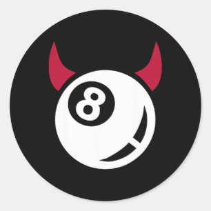 Pegatina Redonda Diablo de Billiards