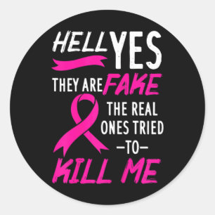 Pegatina Redonda Diablos, Sí, Son Falsos Los Verdaderos Que Intenta