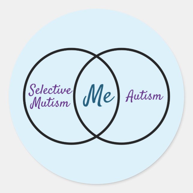 Pegatina Redonda Diagnóstico doble de diagrama de Venn (Anverso)