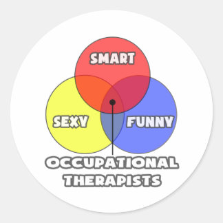 Pegatina Redonda Diagrama de Venn.. Terapias ocupacionales