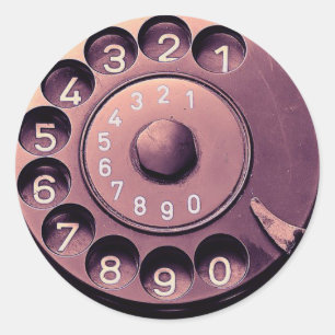 Pegatina Redonda Dial de teléfono retro