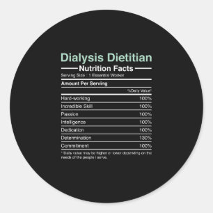 Pegatina Redonda Diálisis Hechos de nutrición dietista - Nefrología