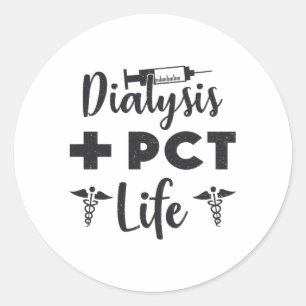 Pegatina Redonda Diálisis + PCT Diálisis de vida Enfermería técnica