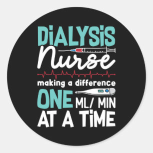 Pegatina Redonda Dialysis Nurse Technician Nephrology Dialysis Tech