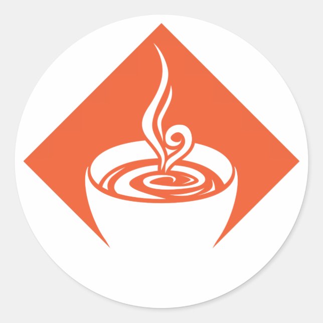 Pegatina Redonda diamante de café (Anverso)