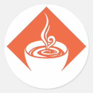 Pegatina Redonda diamante de café