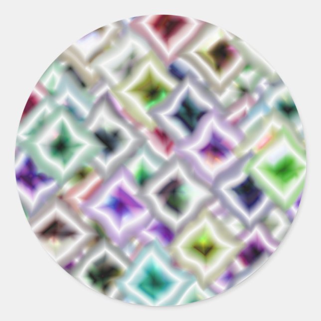 Pegatina Redonda Diamantes (Anverso)