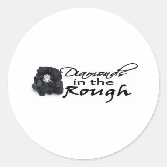 Pegatina Redonda Diamantes en la tos (Anverso)