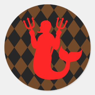 Pegatina Redonda Diamantes negros y marrones